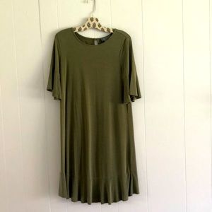 Anthropologie A-line flutter sleeve midi dress